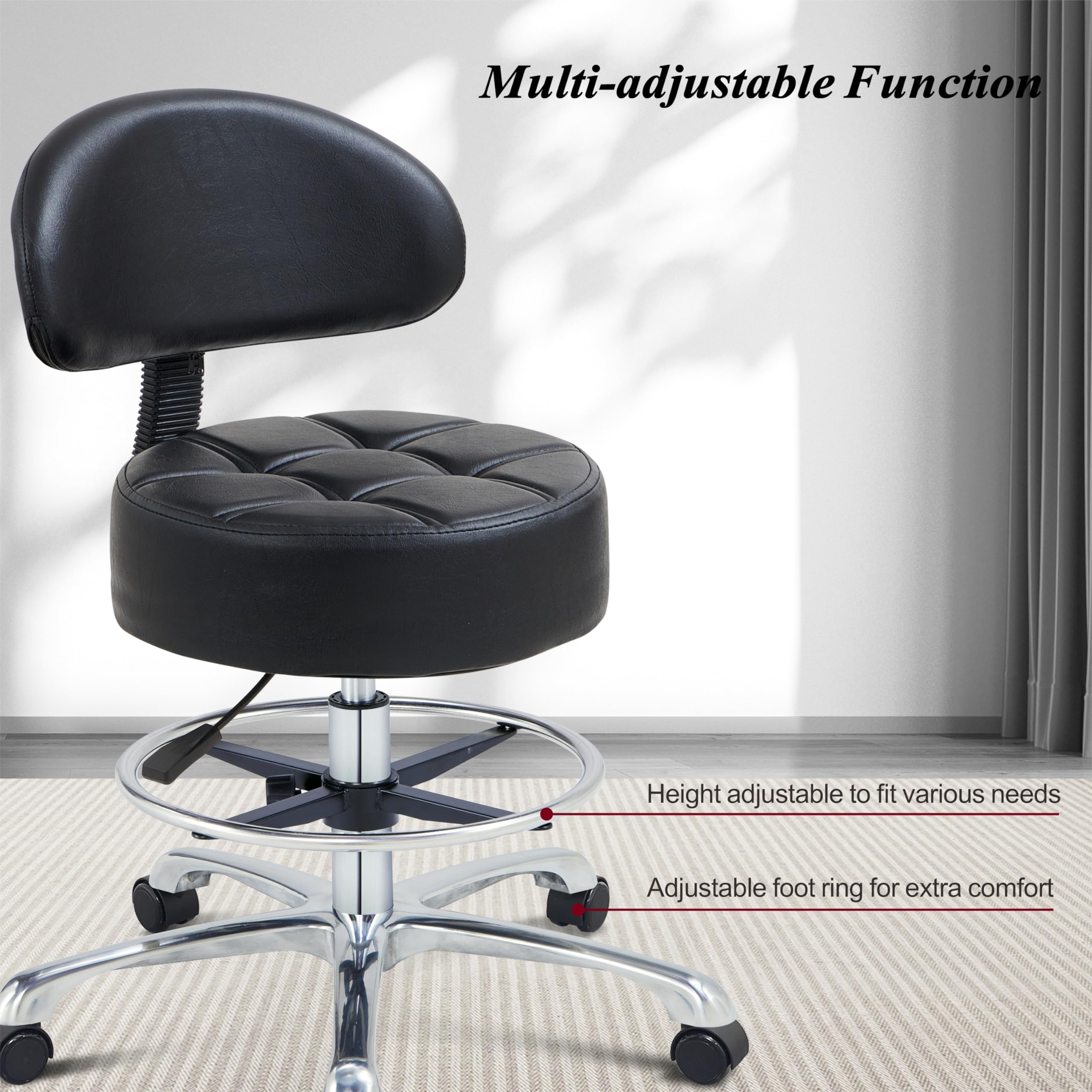 HNKastela stool foot ring detail emphasizes secure footing and posture during shifts.