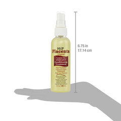 HNP Placenta Original Leave-In close-up highlights frizz control and shine benefits.