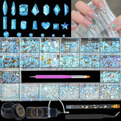 HNUIX aurora crystals sparkle on nails