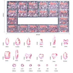 HNUIX pink multi-shape rhinestones kit for DIY nails and glam crafts