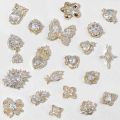 HNUIX 3D nail rhinestones fit natural or acrylic nails with curved bases.