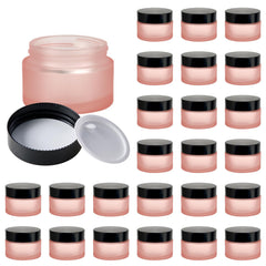 Hoa Kinh 1oz pink frosted glass jar with lid for secure cosmetic storage