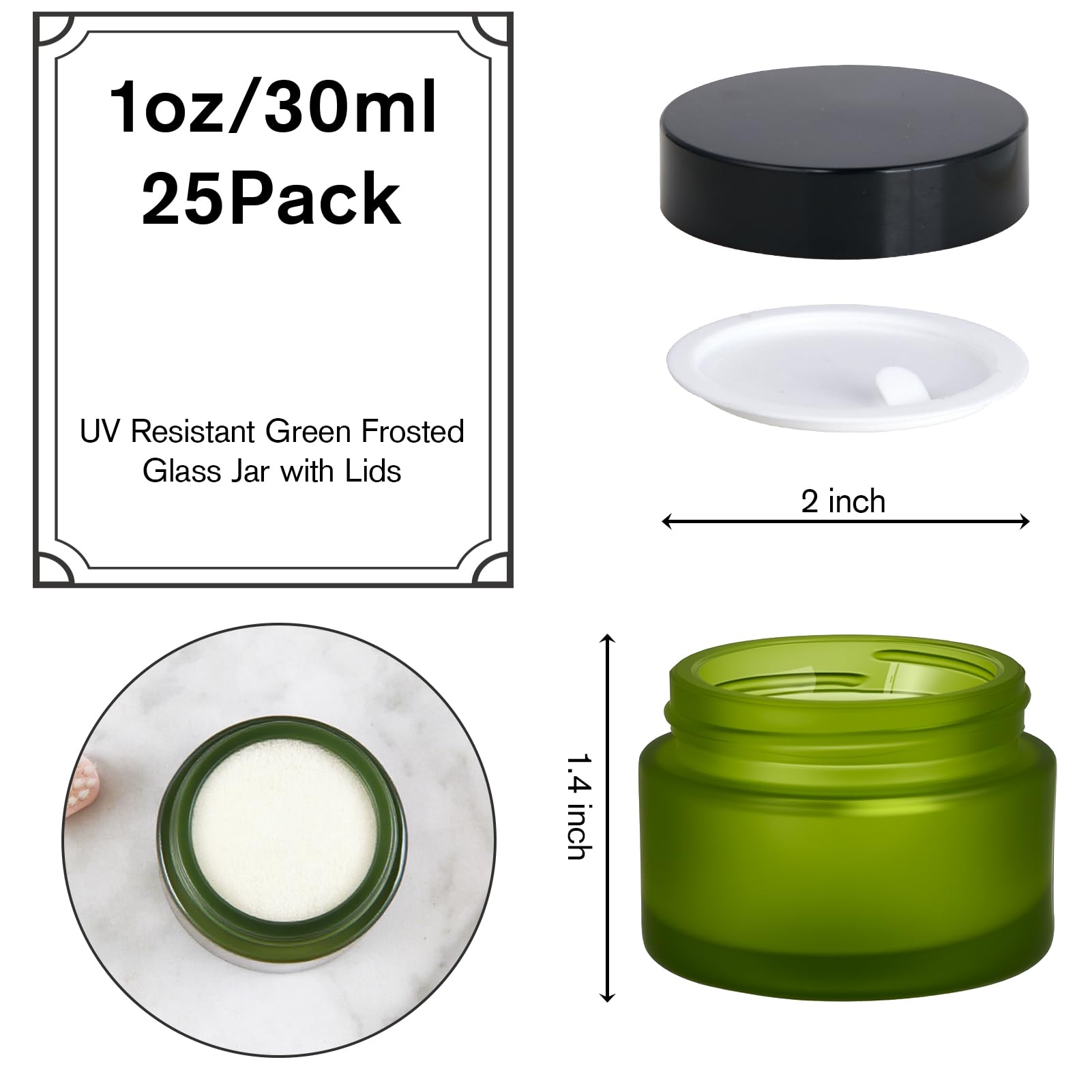 Black lid provides moisture-proof seal for secure on the go storage.