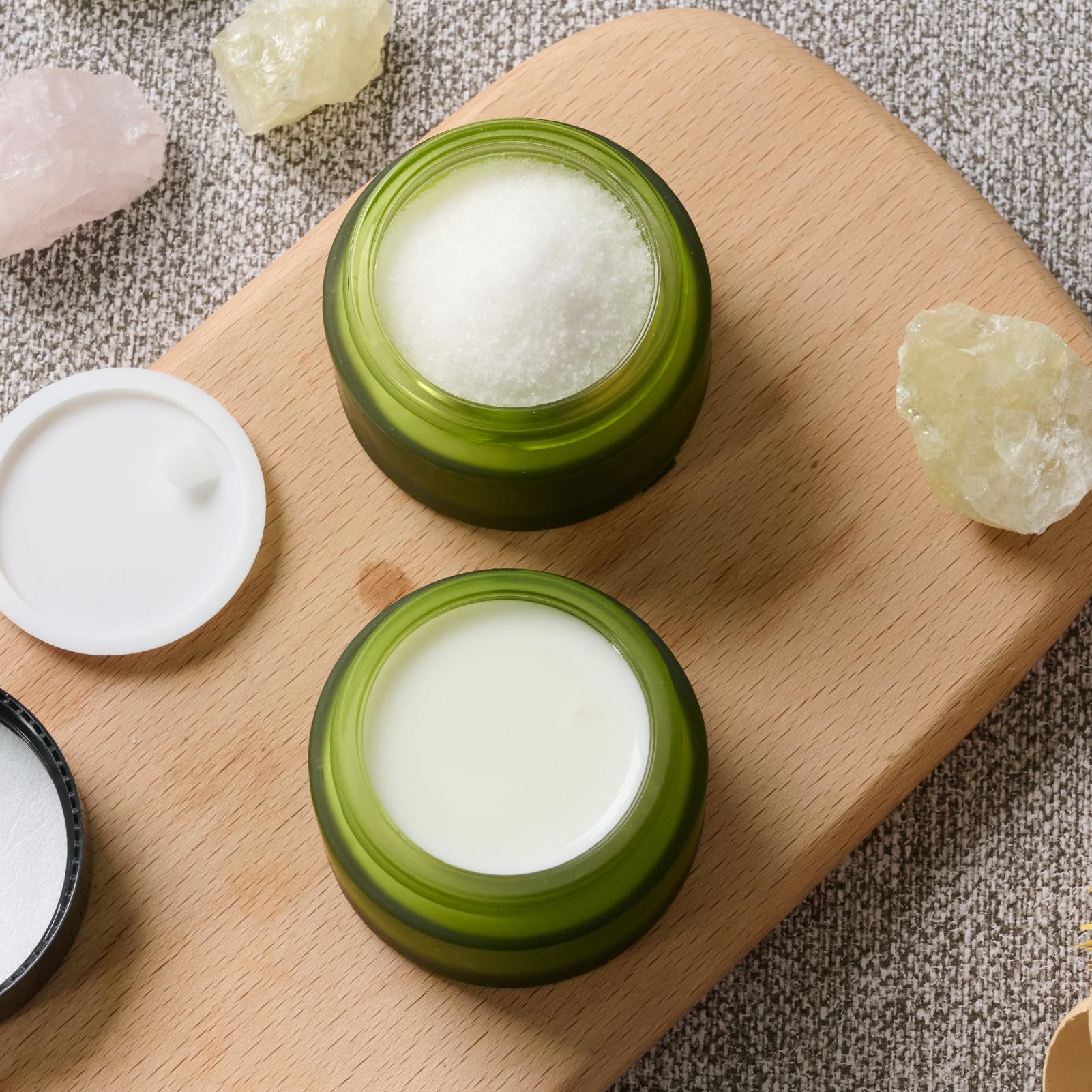 Multipurpose jar suitable for scrubs lotions bath salts and gels.