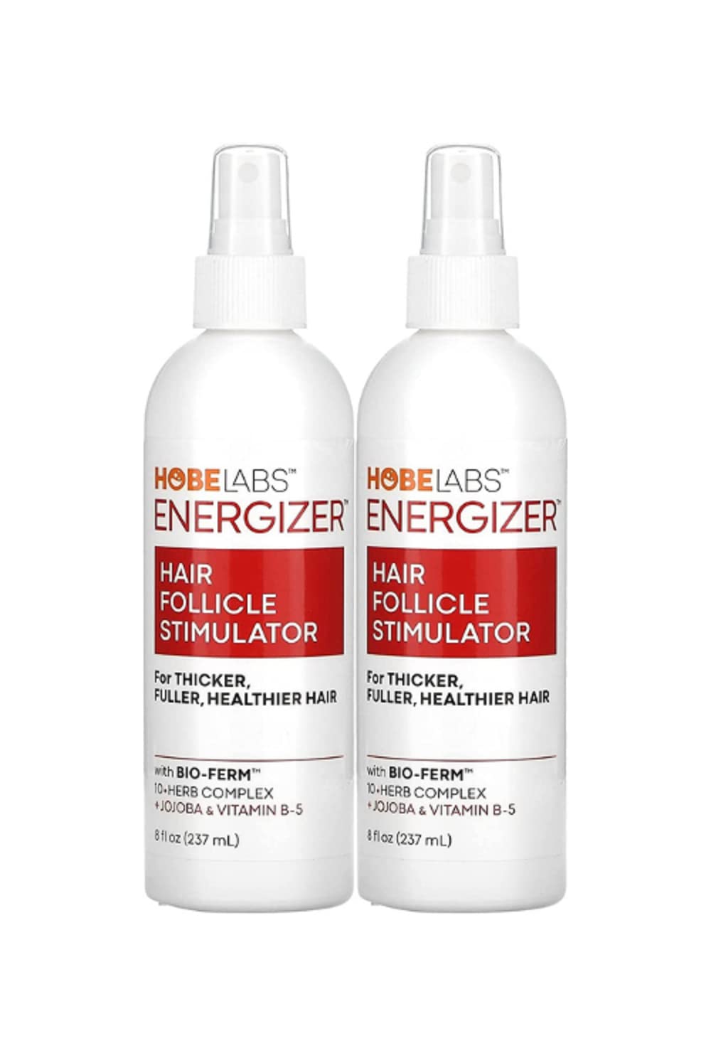 Hobe Labs Energizer bottle pour illustrates easy application for thinning areas