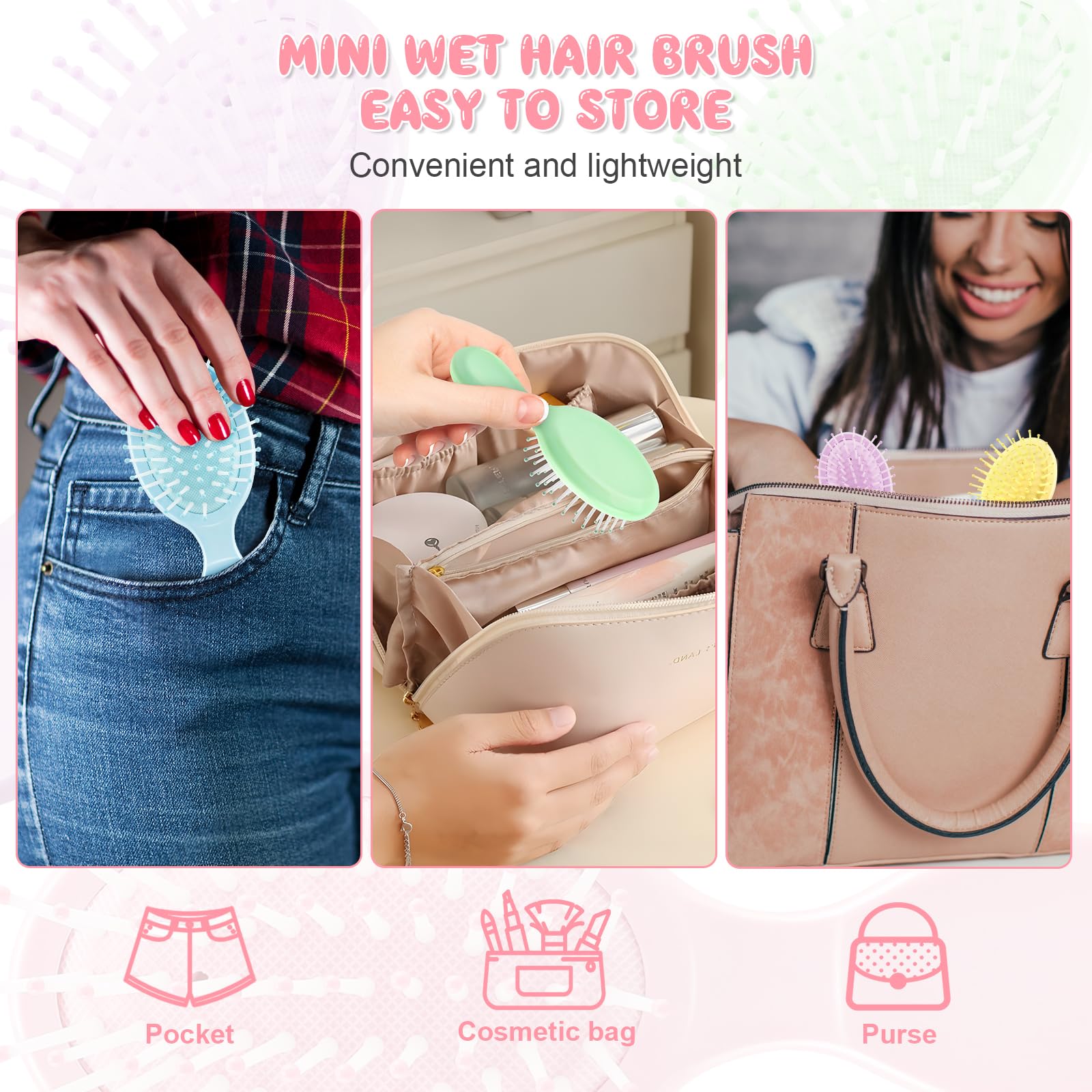 HOFASON mini brush promotes even conditioner distribution and scalp comfort.