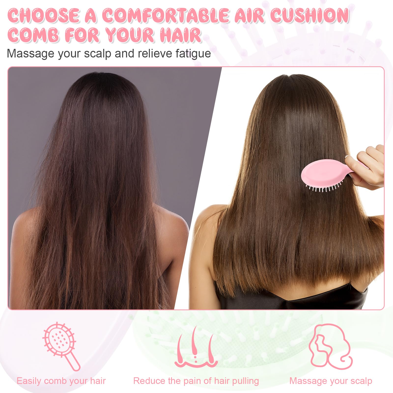 HOFASON soft-bristle mini brush reduces pulling on wet hair.