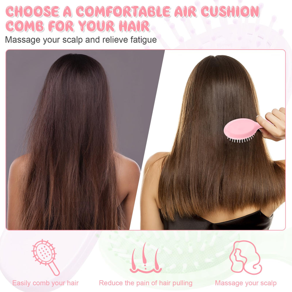 HOFASON soft-bristle mini brush reduces pulling on wet hair.
