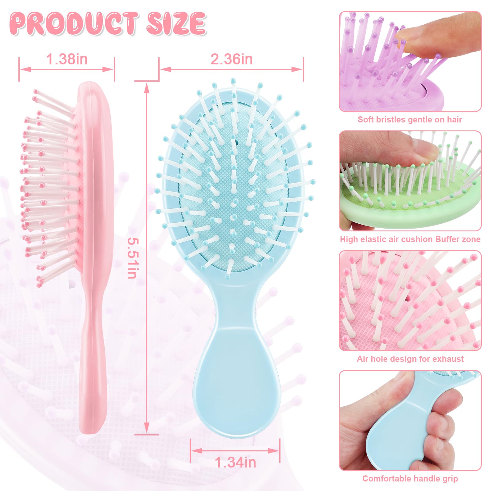 HOFASON compact mini brush travels easily, keeping hair tidy.