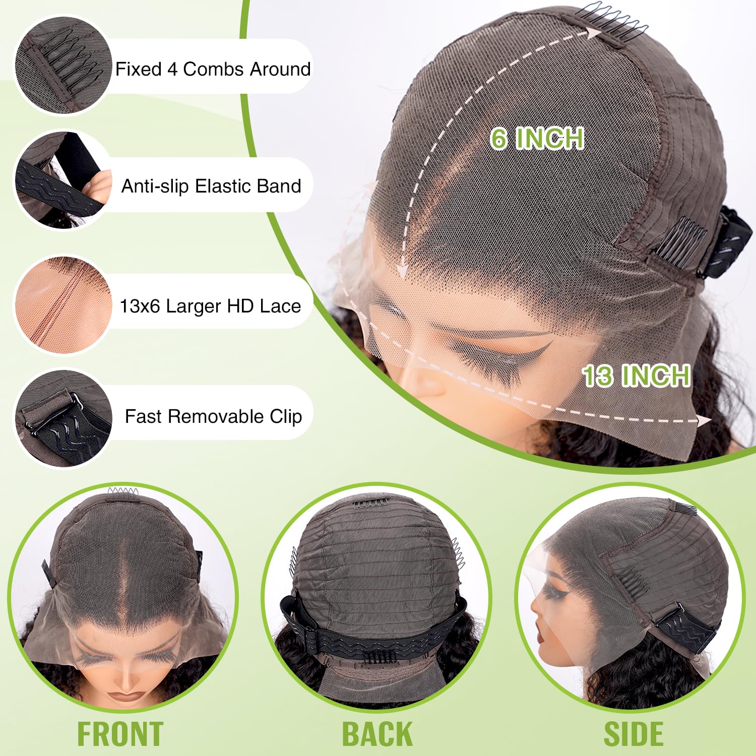 Hogu 250-density human hair wig for voluminous natural look
