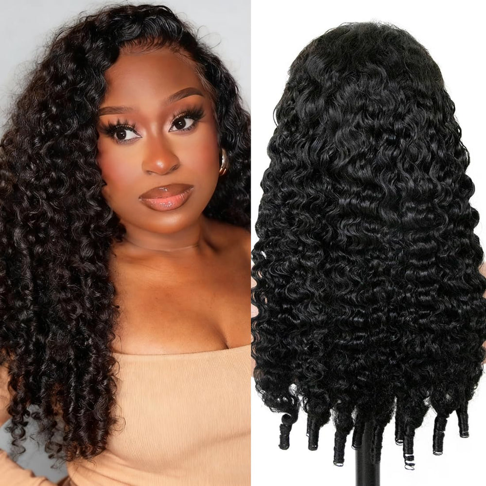 Hogu Burmese curly wig with 13x6 lace front water wave for natural parting