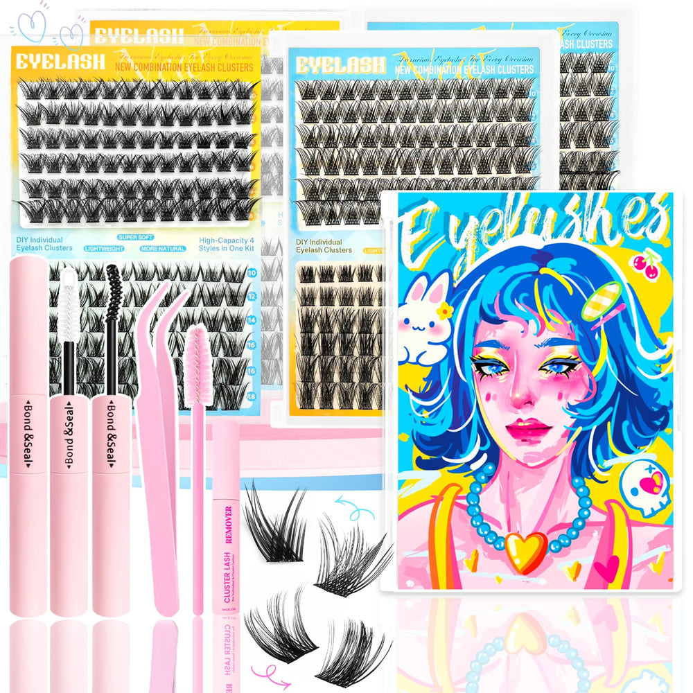 Holipet Lash Clusters Kit 576pcs front view for natural wispy lashes