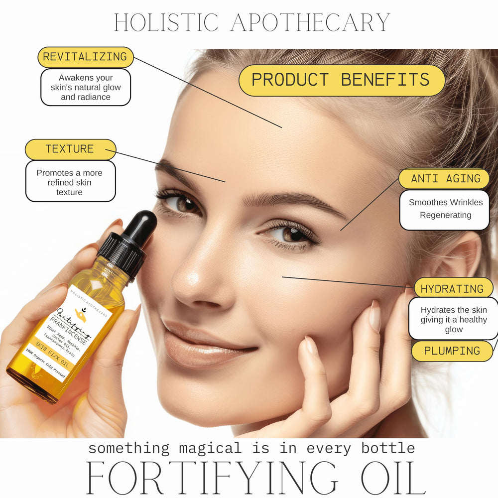 Holistic Apothecary Cold-pressed oils in amber bottle preserve potency