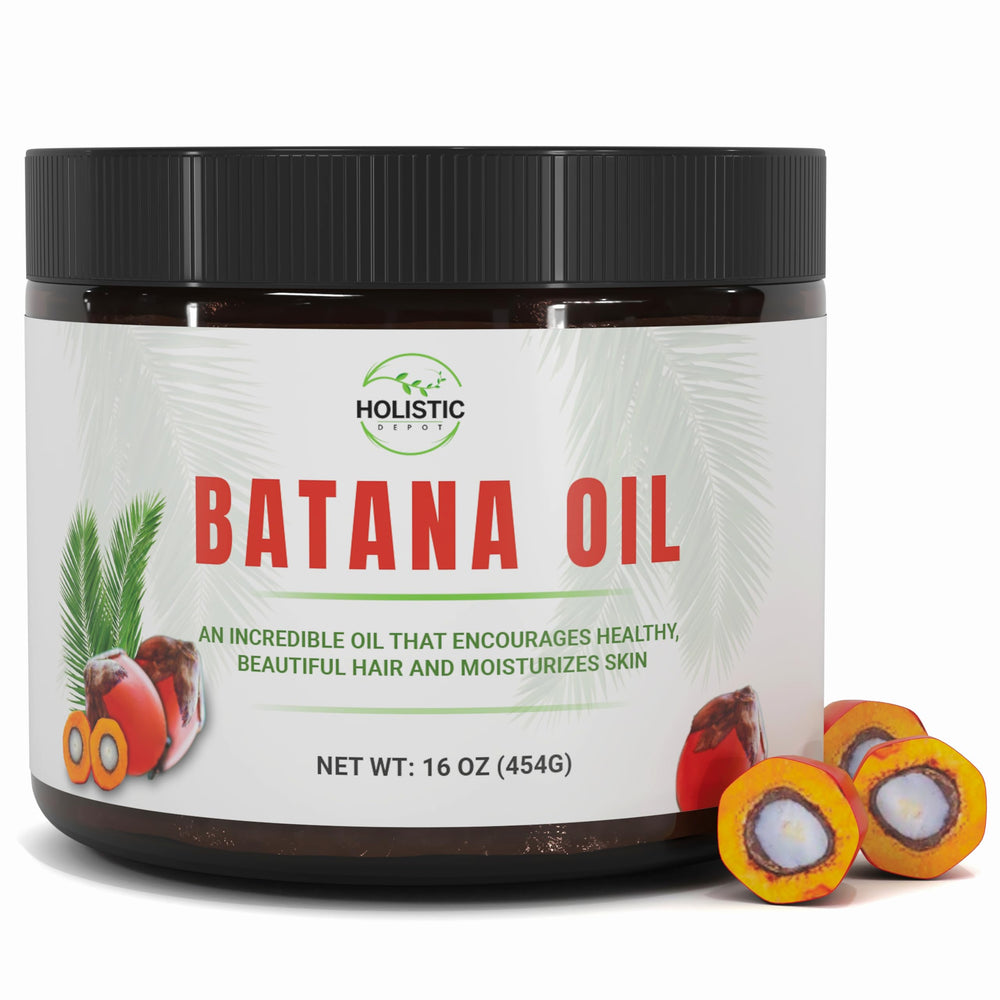 Holistic Depot Batana Oil bottle ready for hair and skin nourishment.