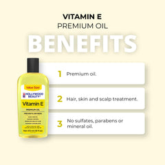 Hollywood Beauty Vitamin E Oil on scalp provides moisture and comfort.