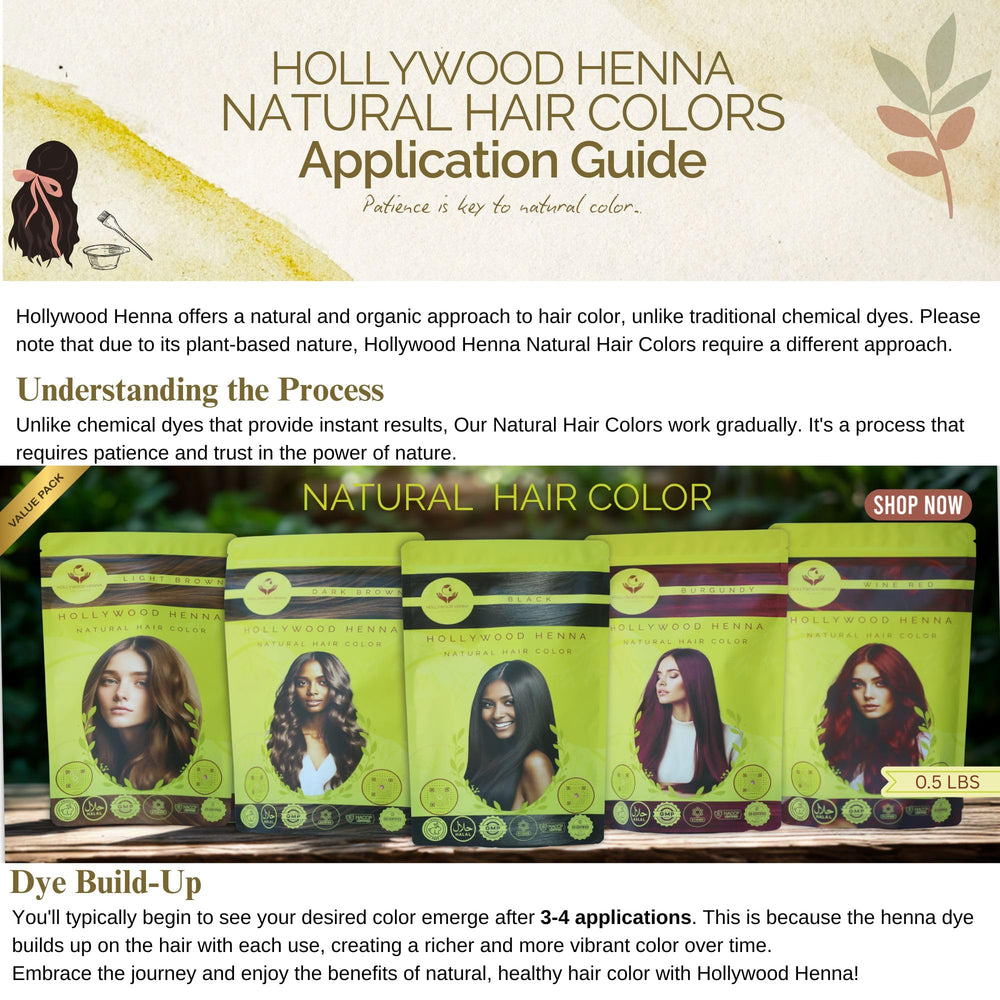 Hollywood Henna wine-red beard dye for a cohesive look.