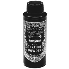 HOLY BLACK Matte Texture Powder compact shown for on-the-go touch-ups