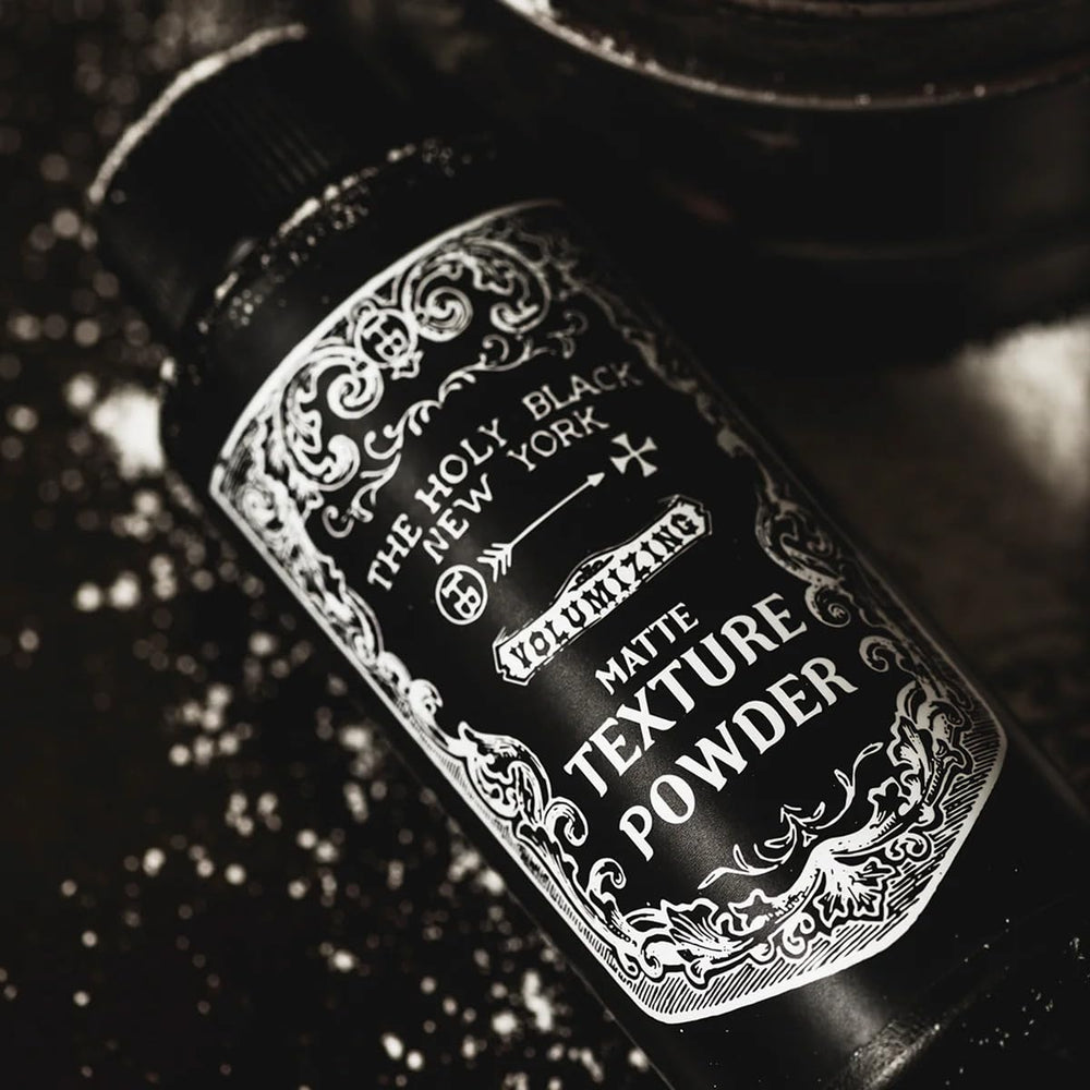 HOLY BLACK powder used to set makeup for lasting finish