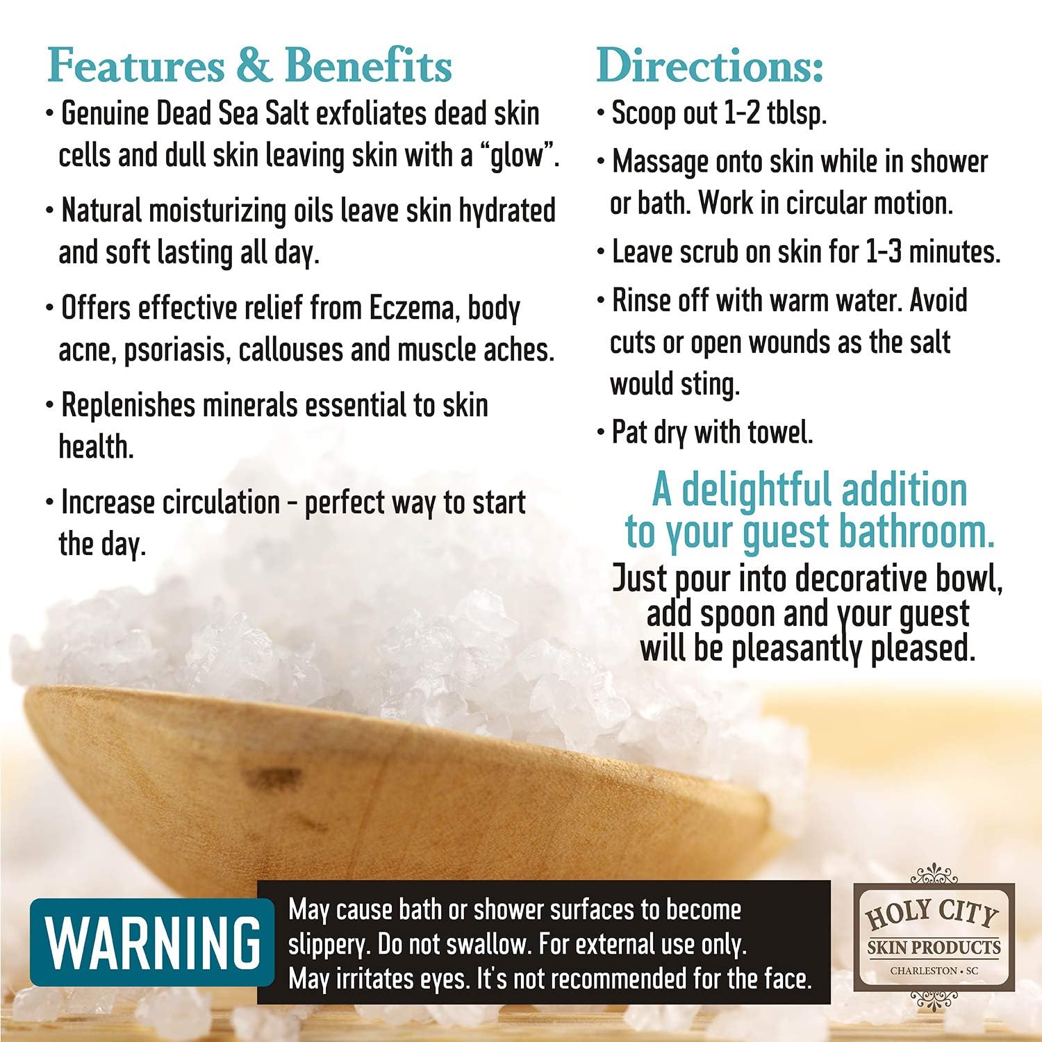 Gift-ready HOLY CITY SKIN PRODUCTS scrub packaging for spa lovers.