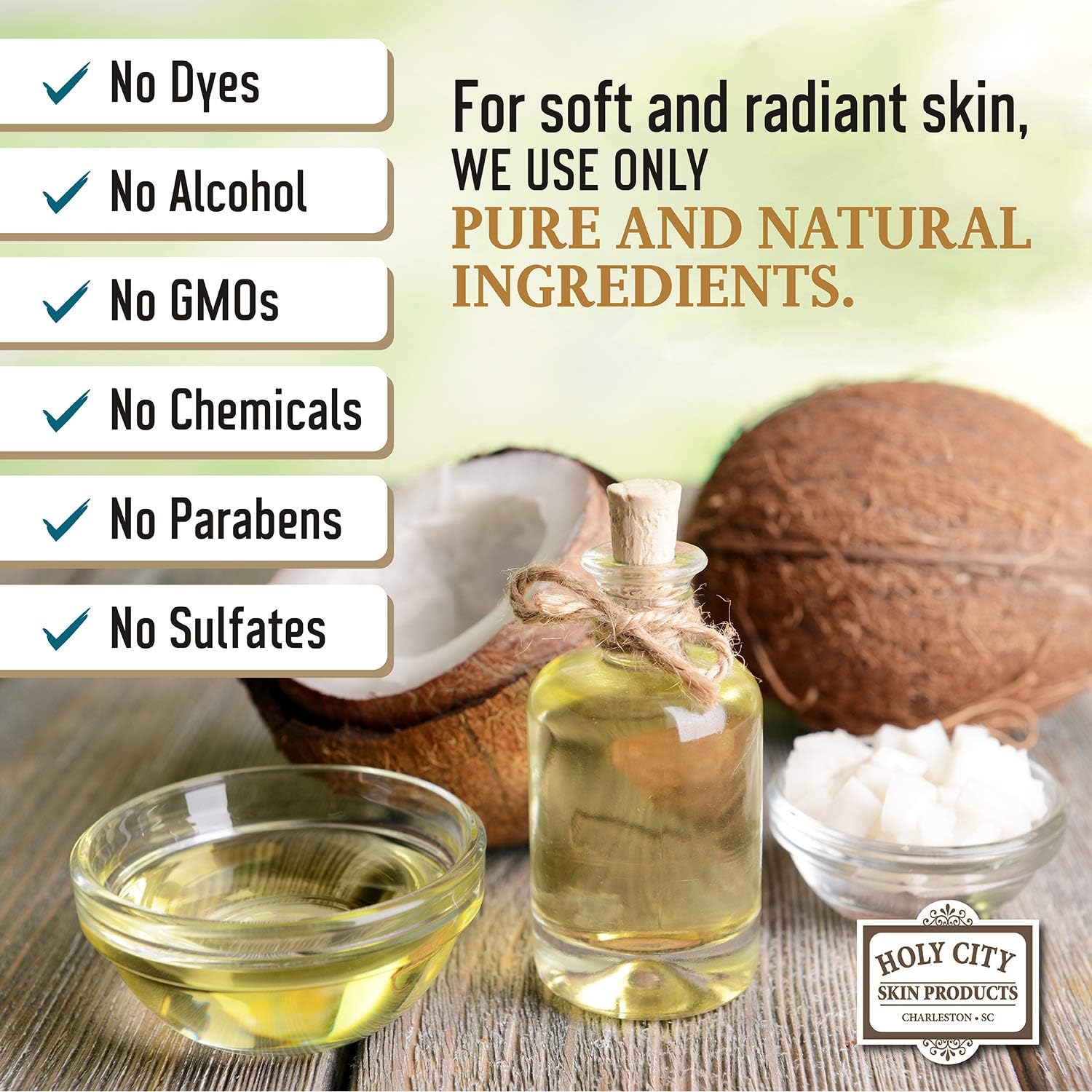 Lavender scented Holy City Skin scrub bottle for at-home spa.