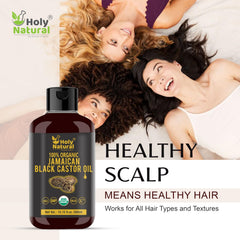 Holy Natural oil in amber glass emphasizes rich texture for easy application