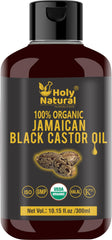 Holy Natural Jamaican Black Castor Oil bottle for scalp nourishment and roots