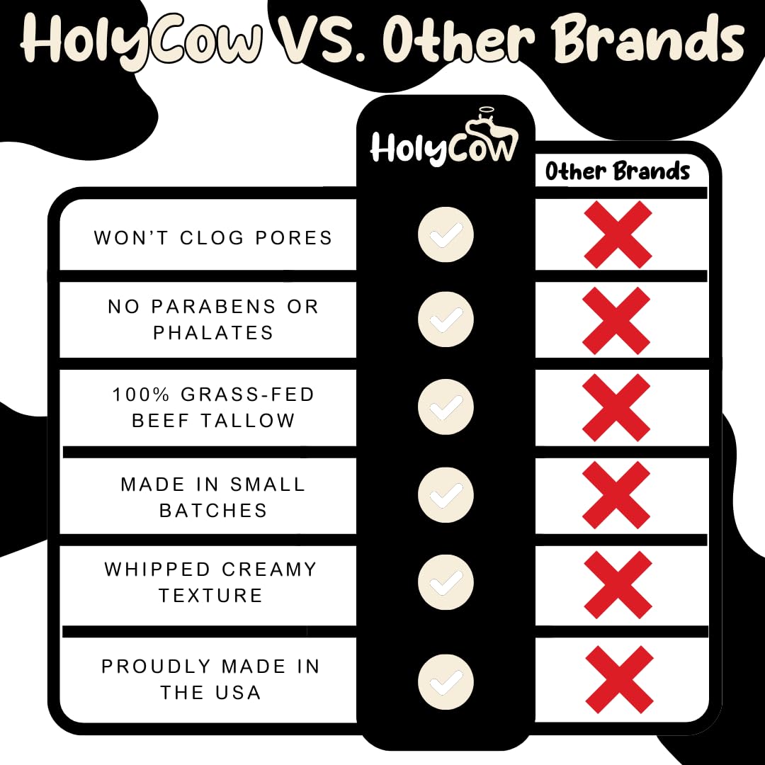 HolyCow unscented balm with lavender and rose notes for light botanical scent.