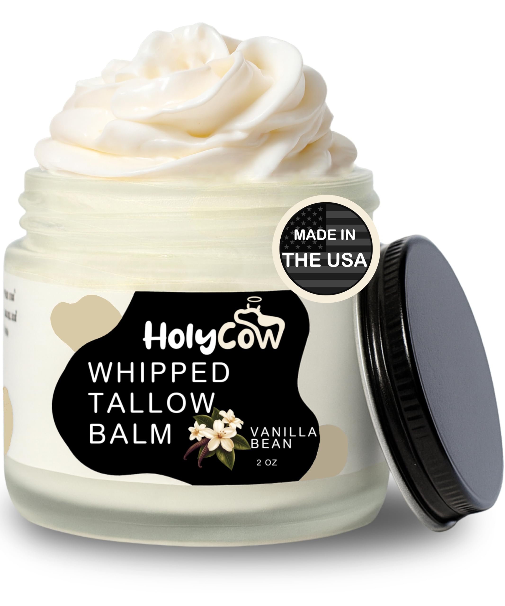 HolyCow whipped tallow balm jar for deep hydration and skin comfort.