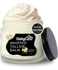 HolyCow whipped tallow balm jar for deep hydration and skin comfort.