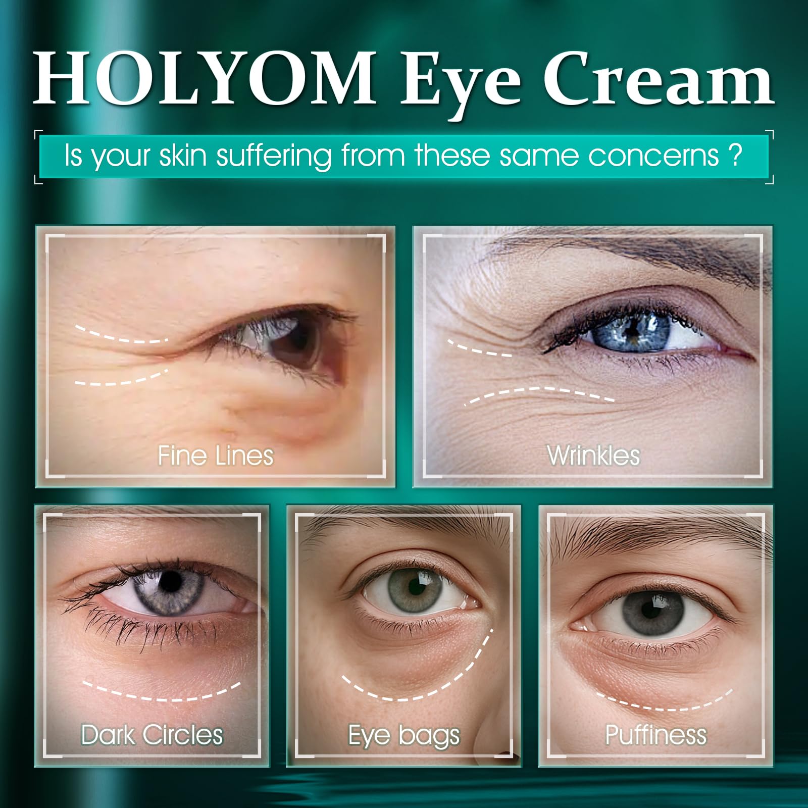 HOLYOM Advanced Eye Cream makeup test shows fresh under-eye appearance