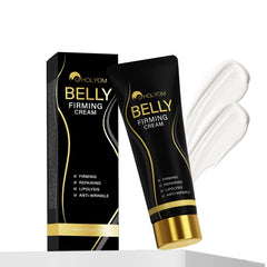 HOLYOM B Flat Cream belly application smooths skin and contour.