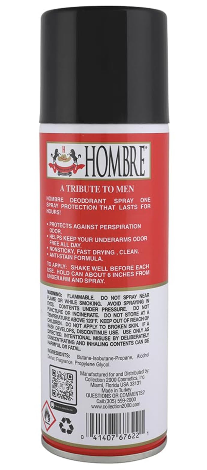 HOMBRE Red Deodorant three-pack open box shows value.