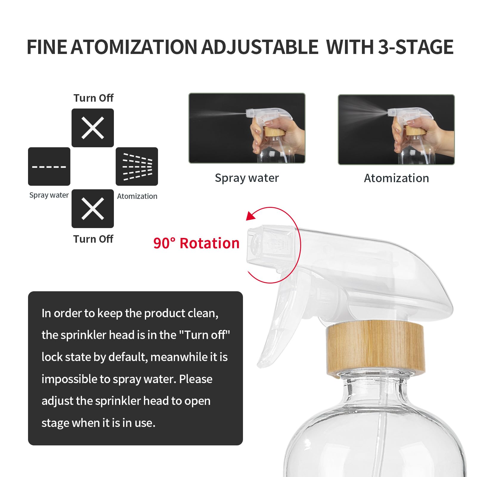 HOMBYS fine atomization delivers even mist for cleaning and watering tasks.