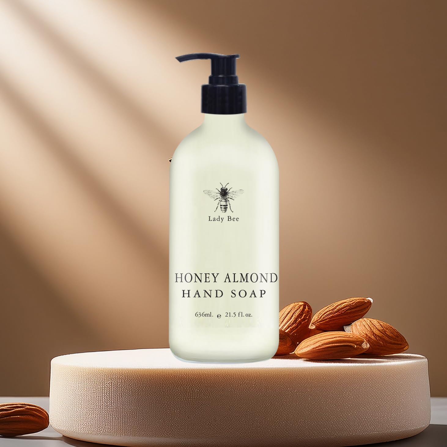 Clear bottle design of Lady Bee set shows soap levels for easy refills