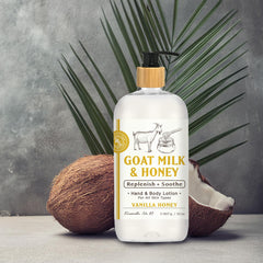 Creamy texture close-up shows rich goats milk formula for pampering touch