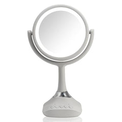 Home NetWerks mirror with Bluetooth speakers for hands-free calls and music.