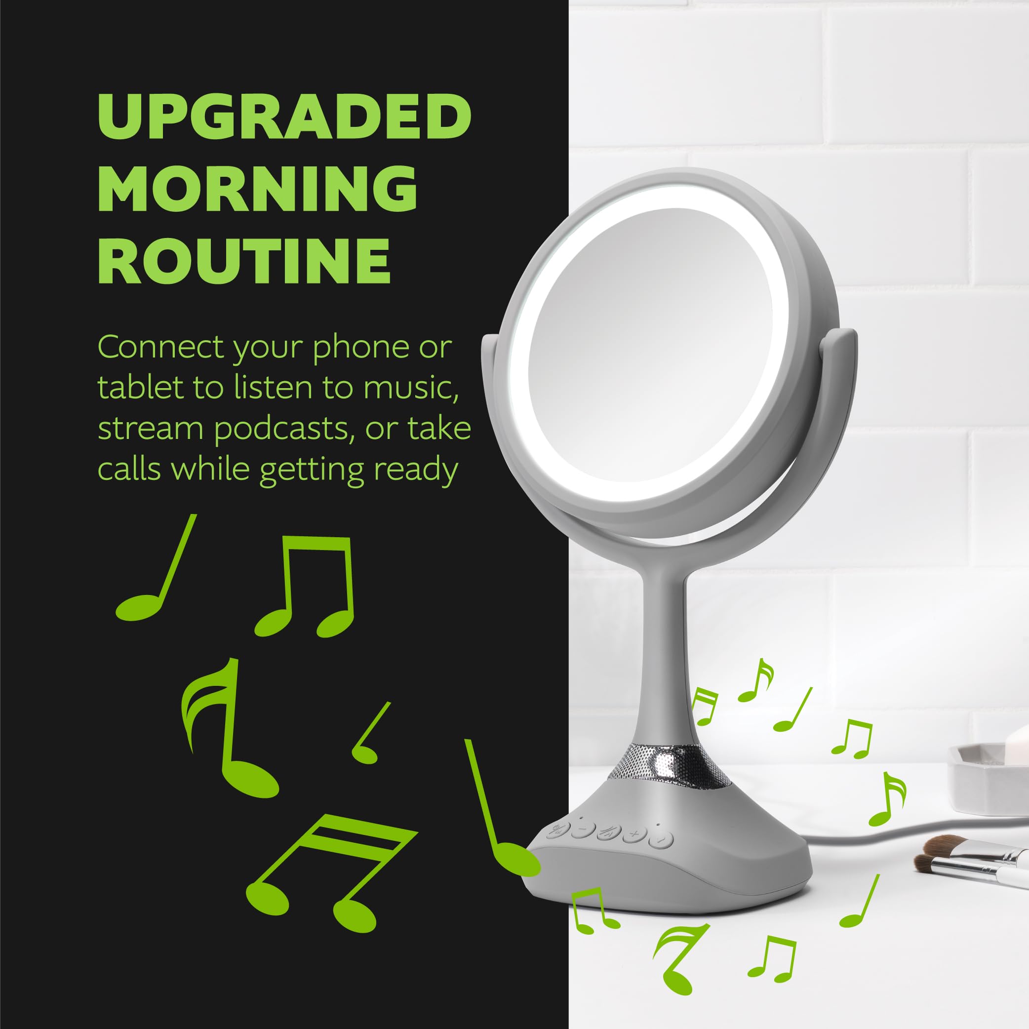 Home NetWerks built-in speakerphone provides clear audio while you style.