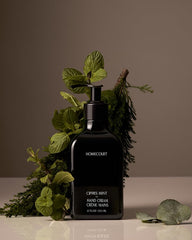 Homecourt hand cream bottle front for non-greasy, instant hydration.