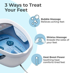HoMedics footbath featuring splashguard and toe-touch controls for clean setup