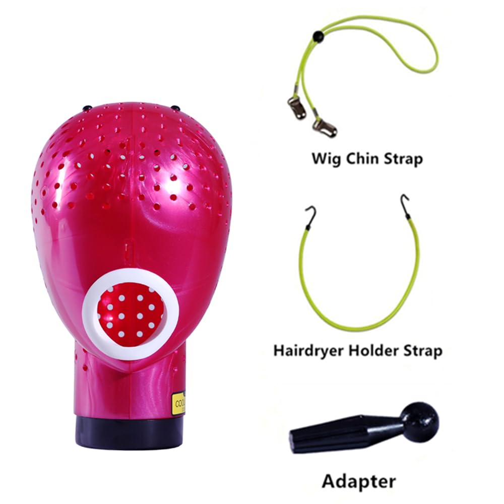HOMEGOAL Wig Dryer Head Holder Pink secures the wig for hands-free drying