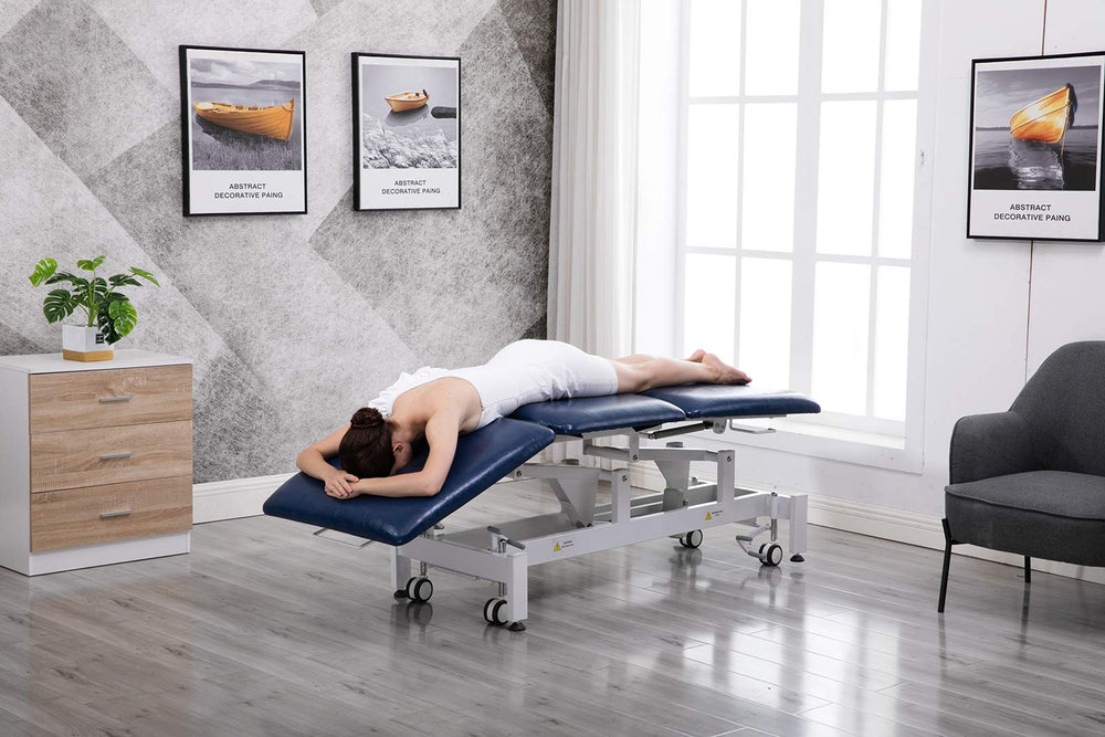 HomelyD electric treatment table heavy-duty frame provides stable professional support.