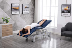 HomelyD electric treatment table high-density foam promotes comfortable, hygienic sessions.