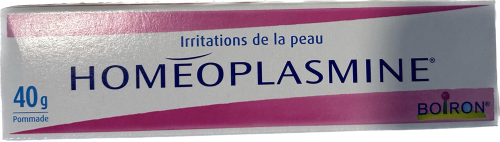 Authentic French packaging of Homeoplasmine, a trusted skincare classic.