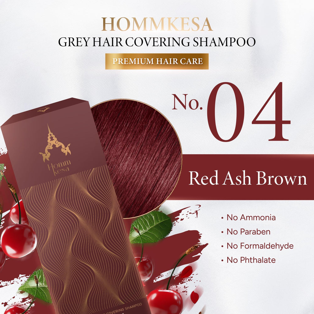 Hommkesa grey hair covering shampoo foam demonstrates quick one-step coloring