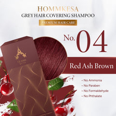 Hommkesa grey hair covering shampoo foam demonstrates quick one-step coloring