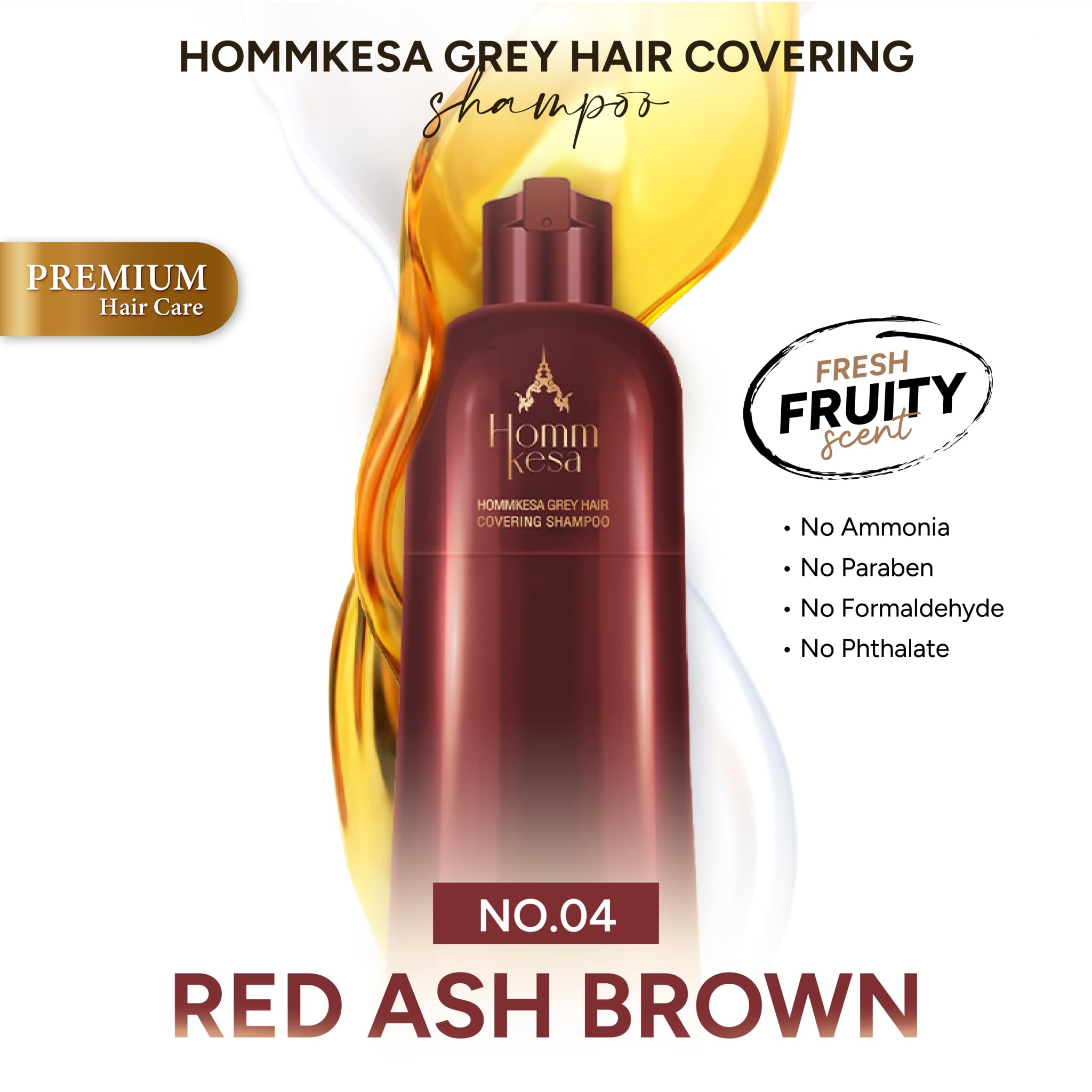 Hommkesa red ash brown color finish demonstrates natural-looking result