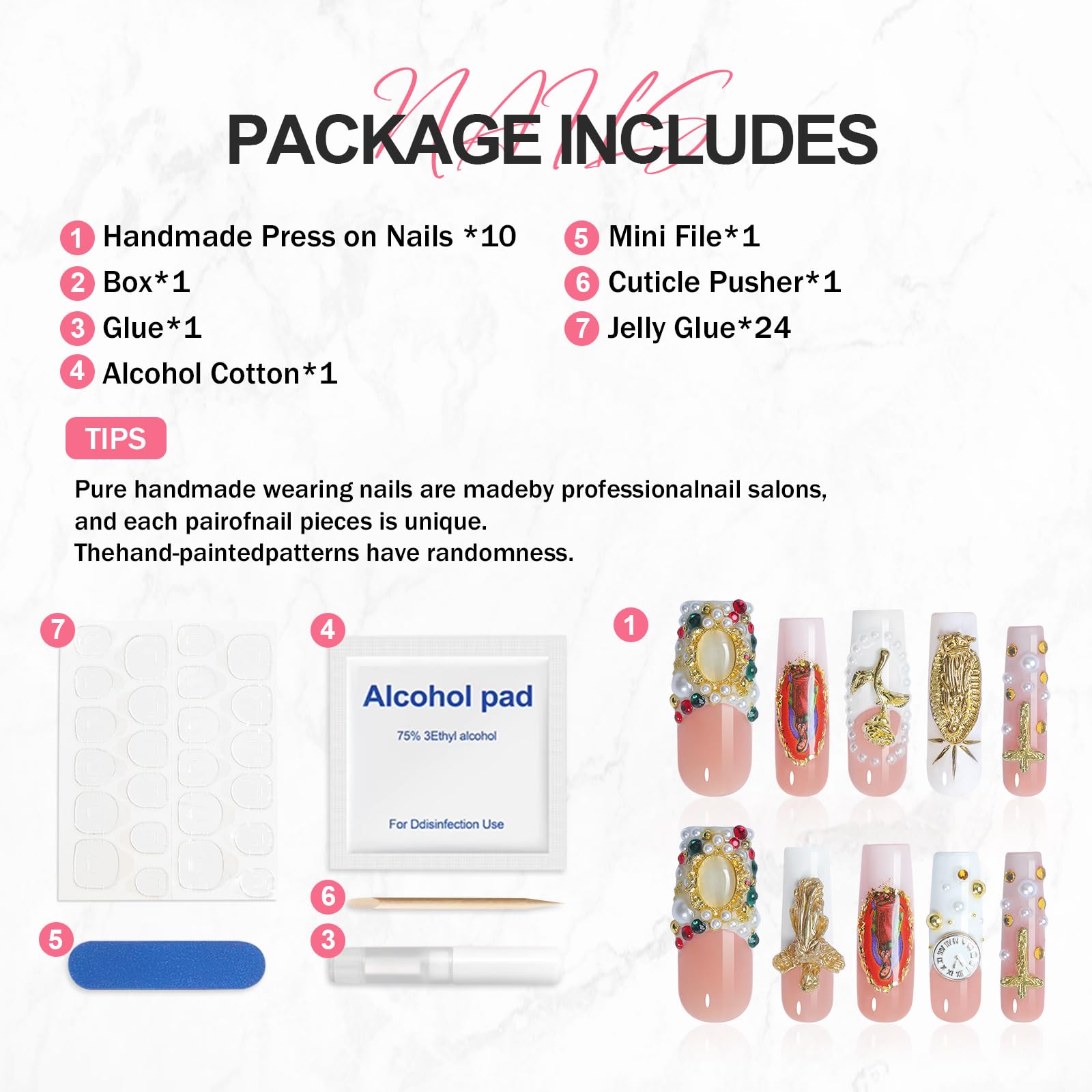 Homsera Celestial Sanctuary ABS material nails, durable for daily activities.