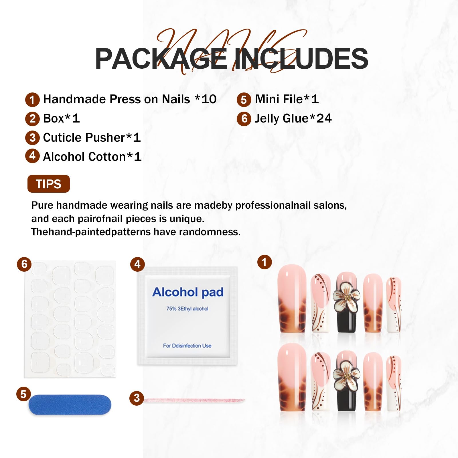 Application tabs shown for easy at-home nail fitting
