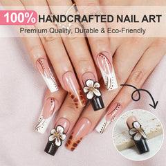 Homsera Ethereal Blossom nails—side detail showing depth and 3D floral accents for special occasions