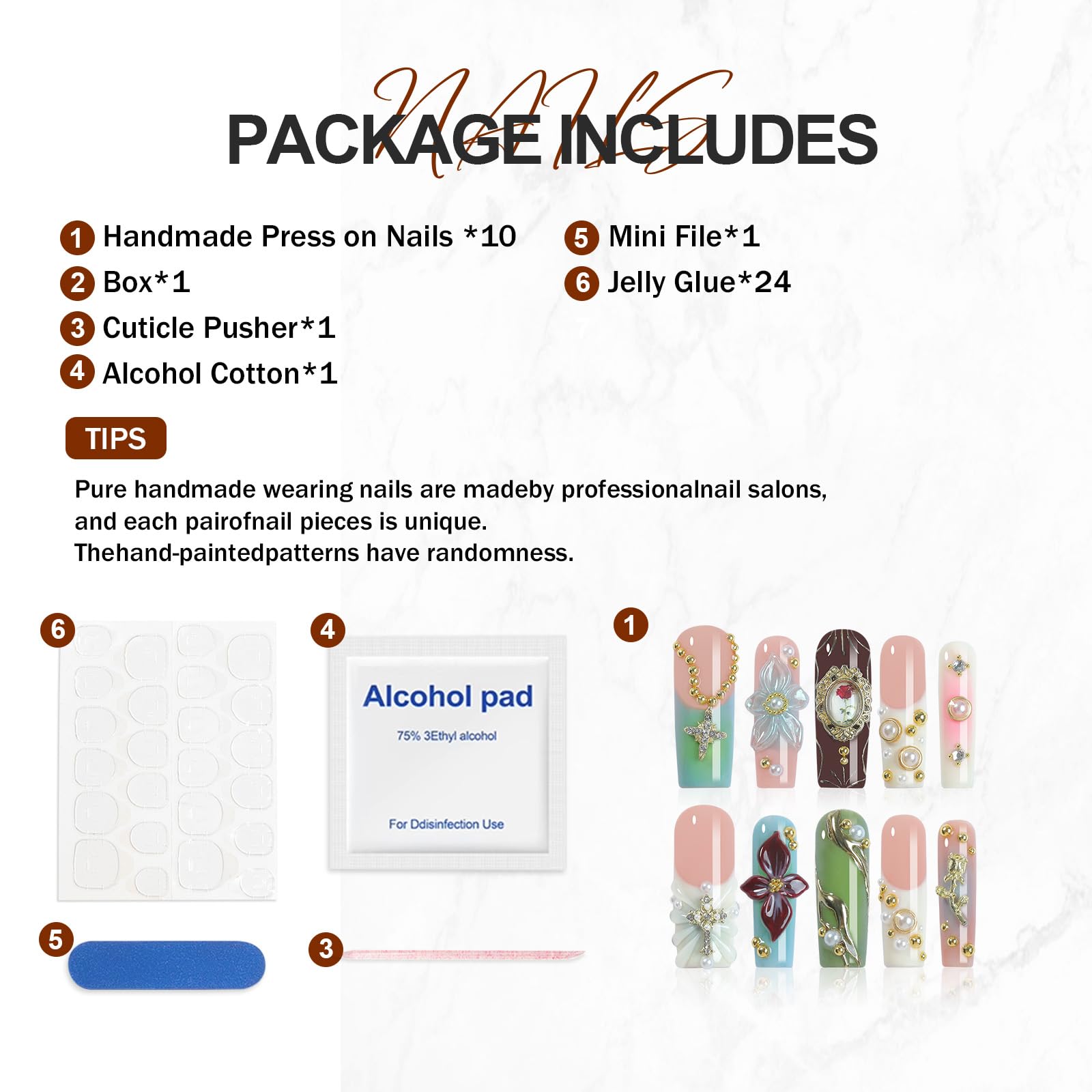 Homsera hand-painted nail designs showcasing boutique artistry.
